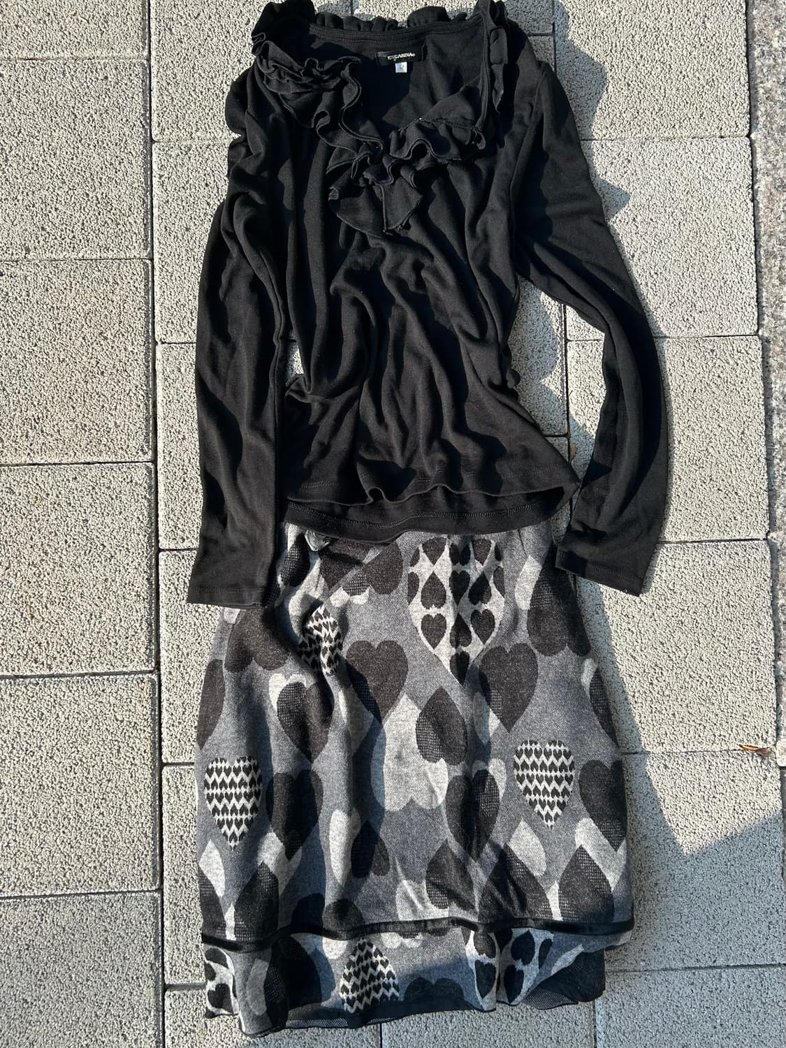 2000s JPN 니혼진 긱시크 프릴 하트 코디셋 상품이미지1