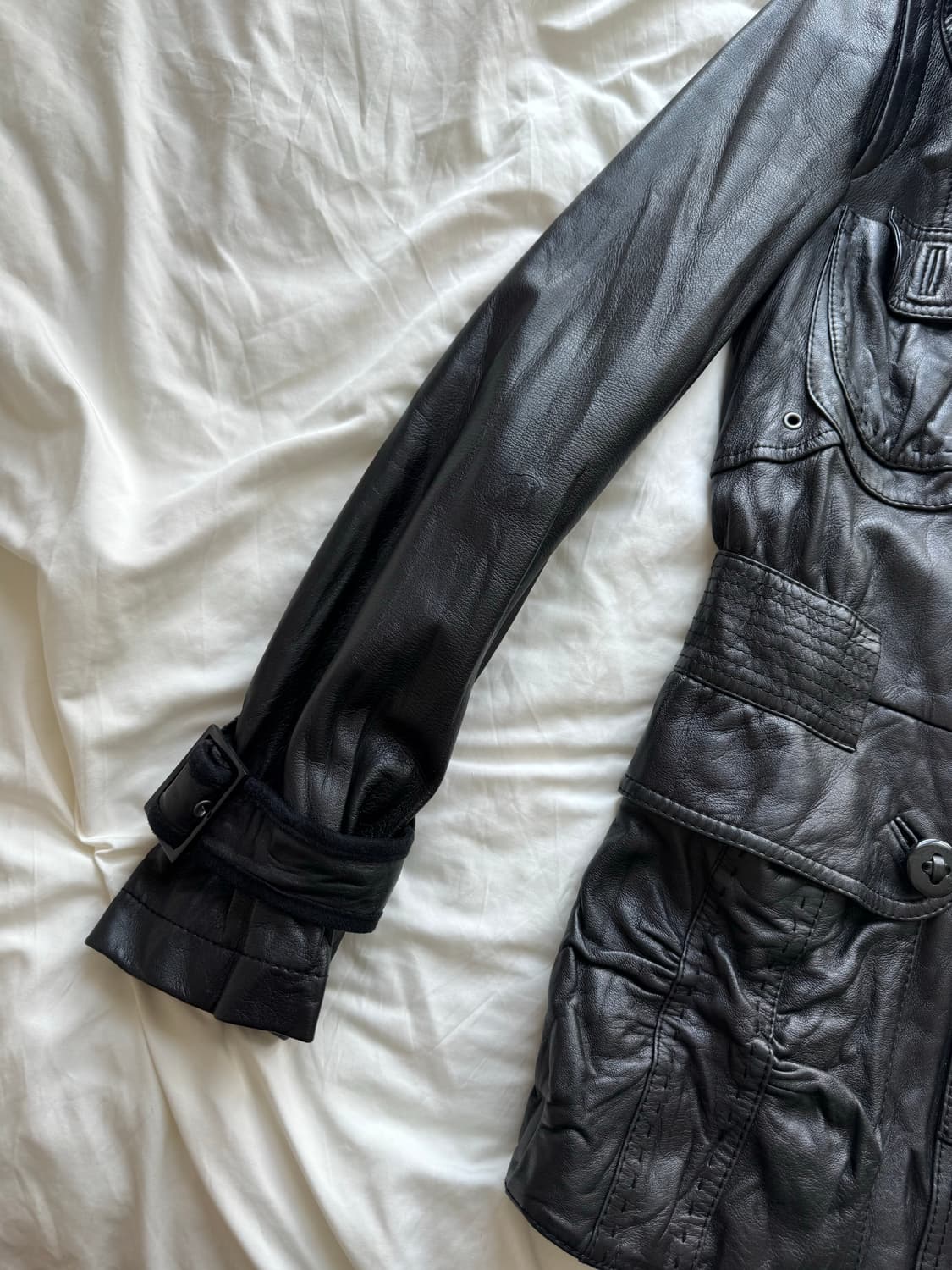 button leather jacket 버튼 가죽자켓 상품이미지5