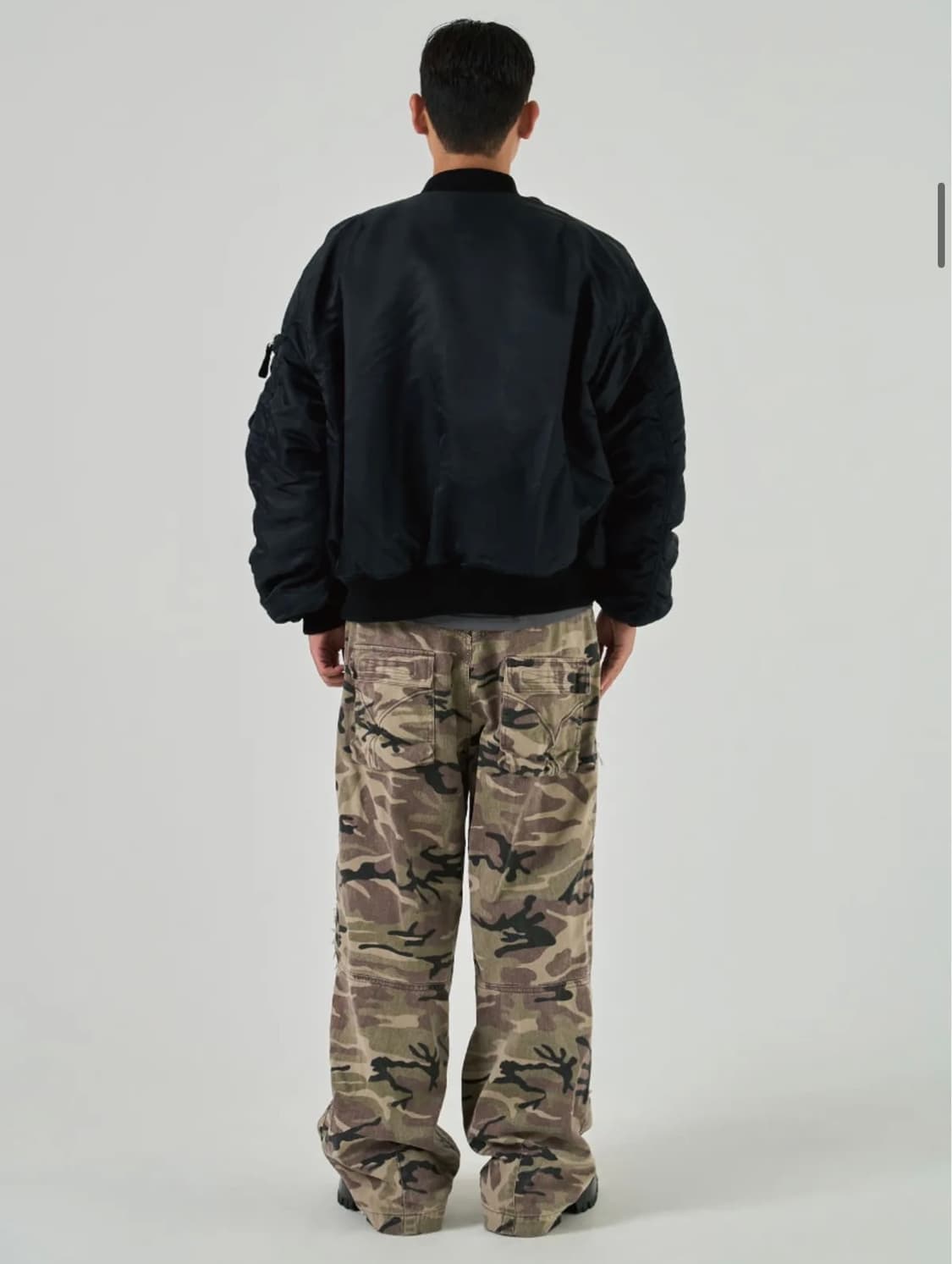 [L] ETCE 리버시블 오버사이즈 봄버 ma-1 자켓 블랙 상품이미지4