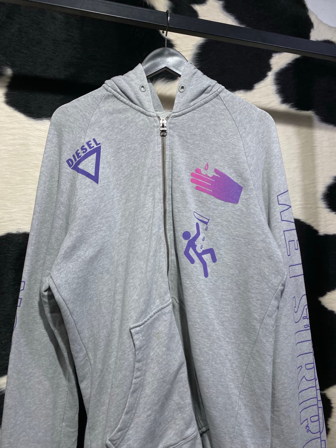 Diesel 그라데이션 프린팅 후드집업 상품이미지3