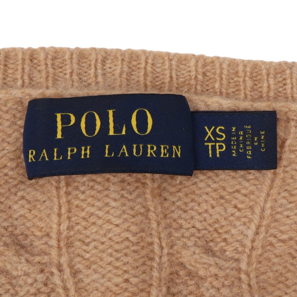 폴로 랄프로렌 베이지 울 캐시미어 브이넥 케이블 니트 상품이미지8
