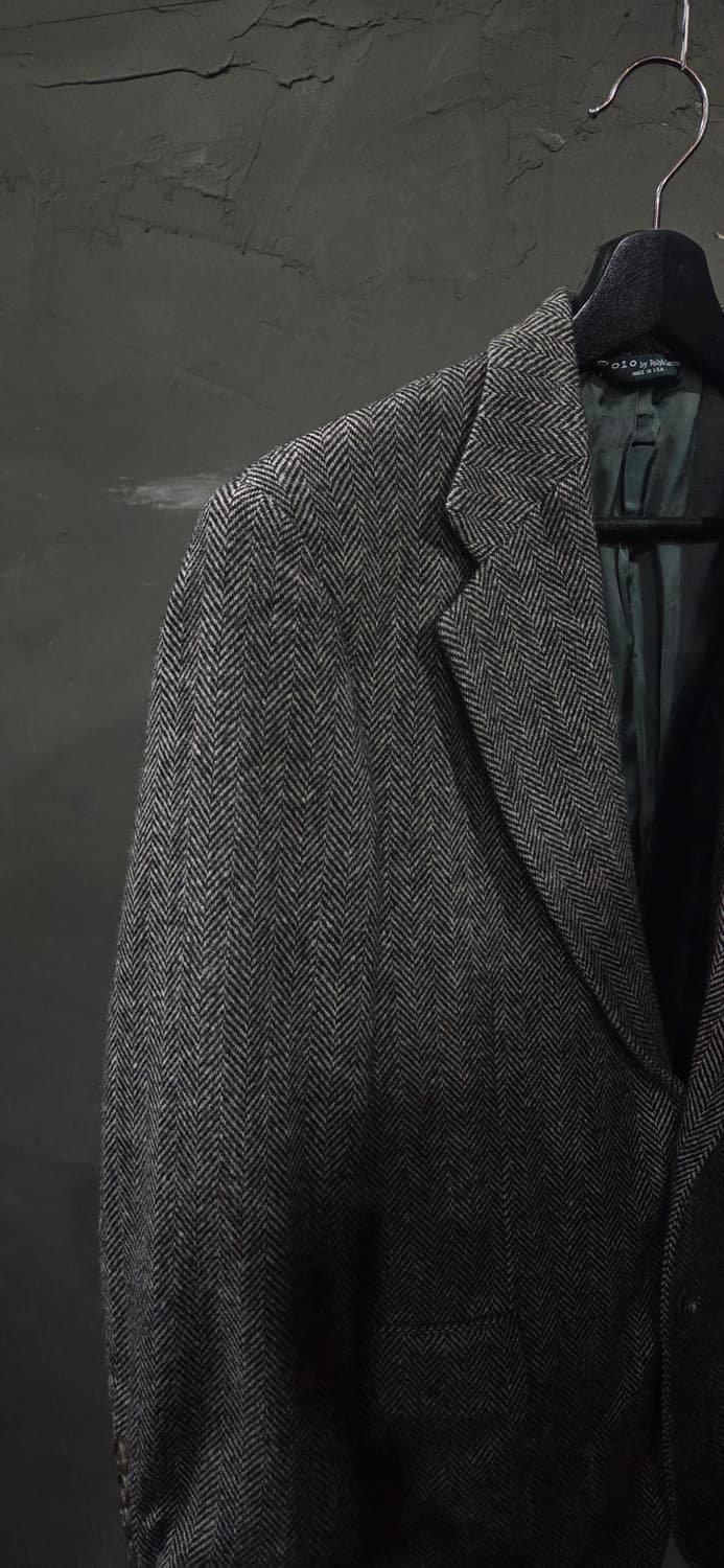 80's 여성 랄프로렌 헤링본 울 블레이저 Made in U.S.A. 상품이미지3