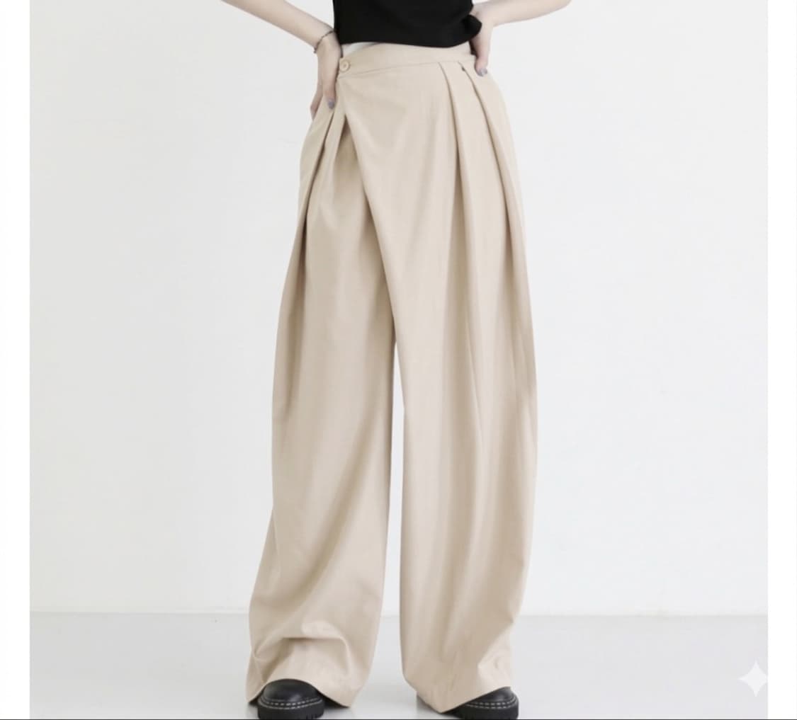 하이웨이스트 와이드 랩 슬랙스(s) 상품이미지1