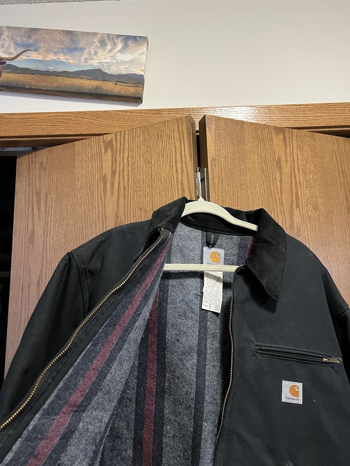 칼하트 J01 브루너 블록스 커스텀 디트로이트 자켓 블랙 상품이미지2