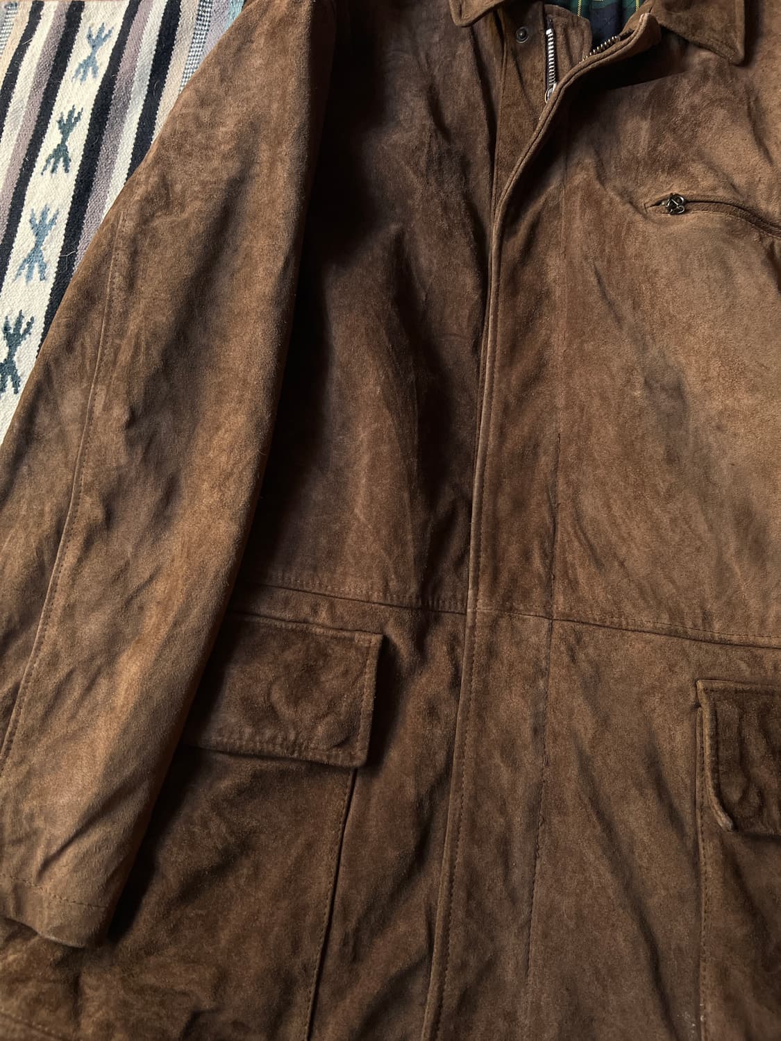 [L]폴로 랄프로렌 체크 라이닝 스웨이드 헌팅 자켓 상품이미지4