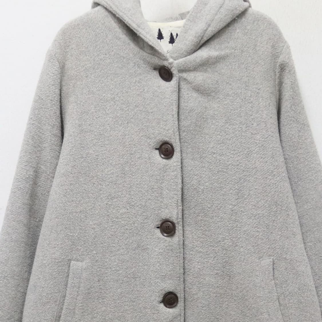사만사모스2 그레이 후드 울 혼방 코트 60641 상품이미지3