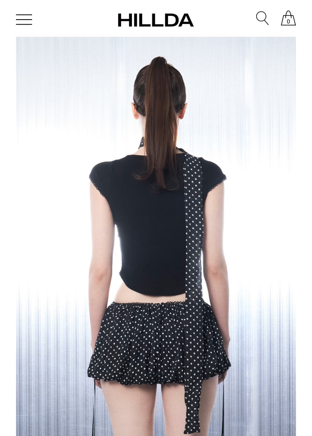 Hillda Dot Square Crop Top 상품이미지2