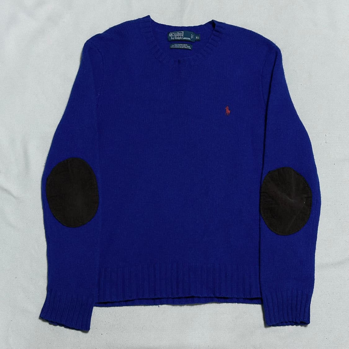 XL 폴로랄프로렌 레드 포니 엘보우 패치 메리노 울 니트 상품이미지2