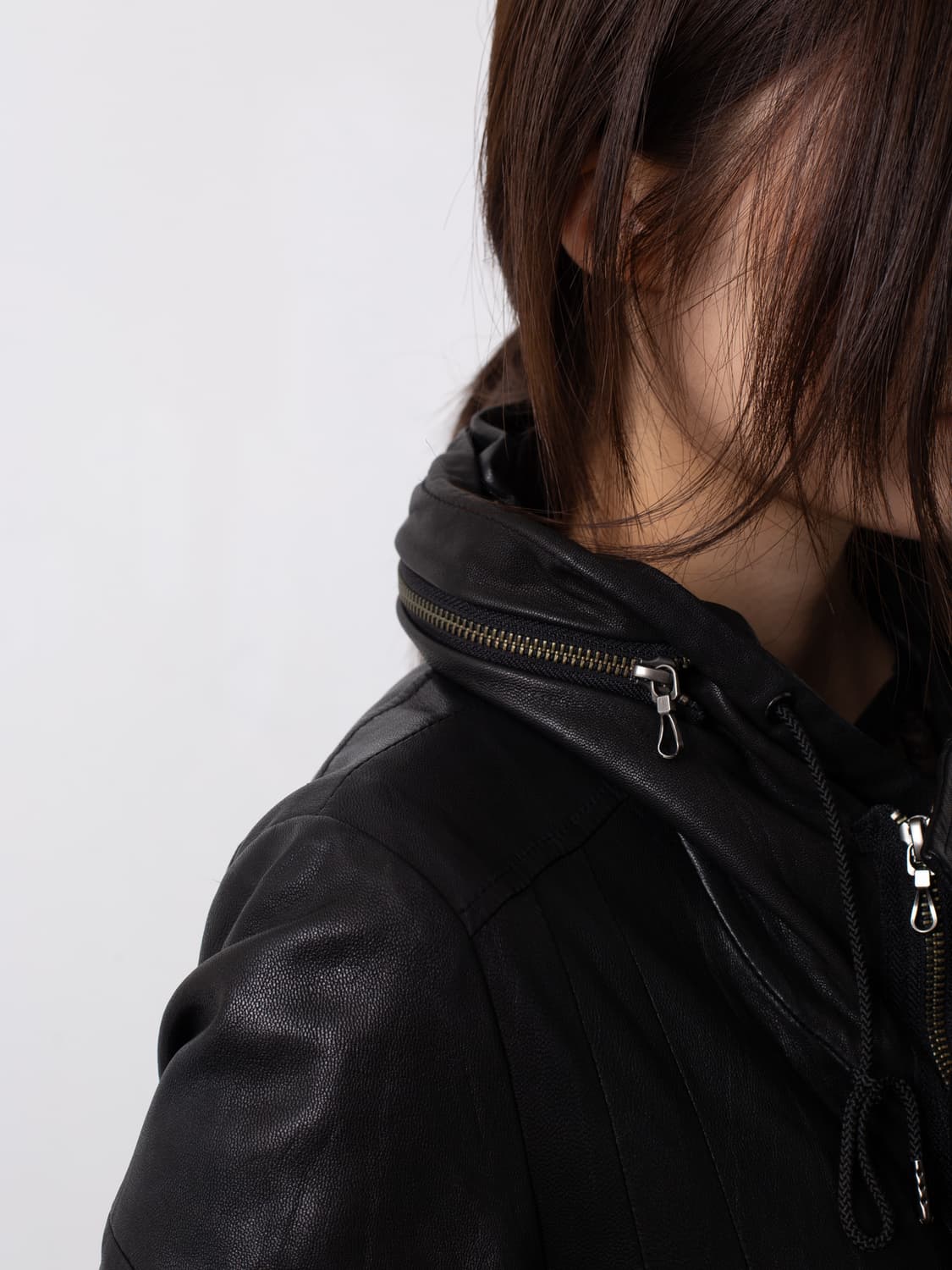 TORNADO MART ASYMMETRICAL LEATHER JACKET 상품이미지3