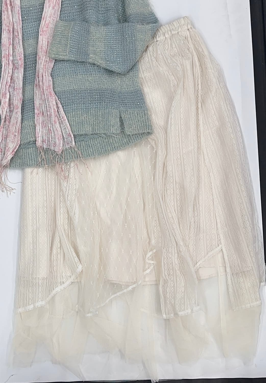 🫧하구미의 몽글몽글 코디세트🫧 머플러 니트 샤스커트 러블리 갸루 상품이미지2