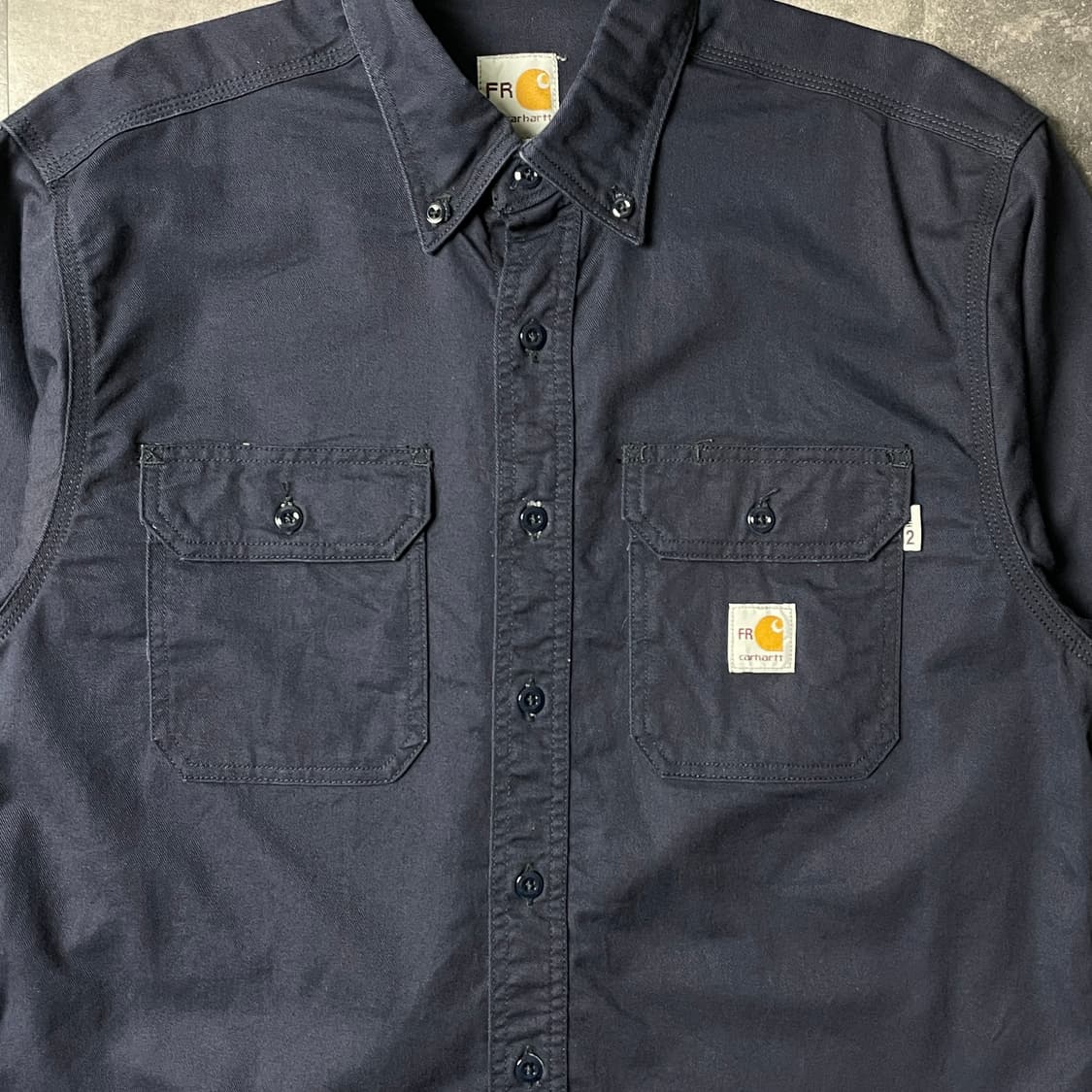 CARHARTT 칼하트 빈티지 네이비 플랩포켓 워크 셔츠 A00971 상품이미지3