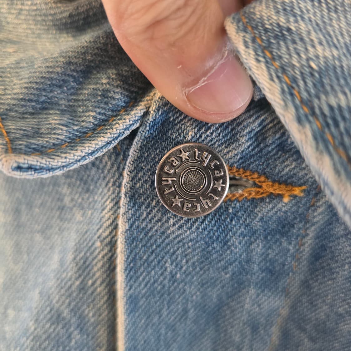 USA 빈티지 데님 자켓 파이어스톤 엠보싱 백프린팅 워크자켓 오버핏 상품이미지5