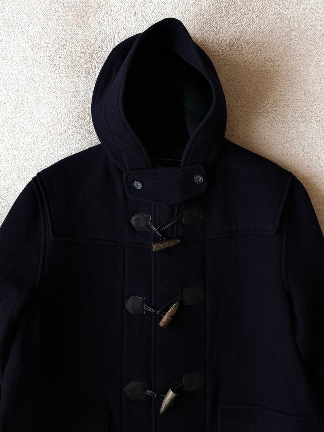 JAPAN 울·큐프라 후드 더플코트 상품이미지3