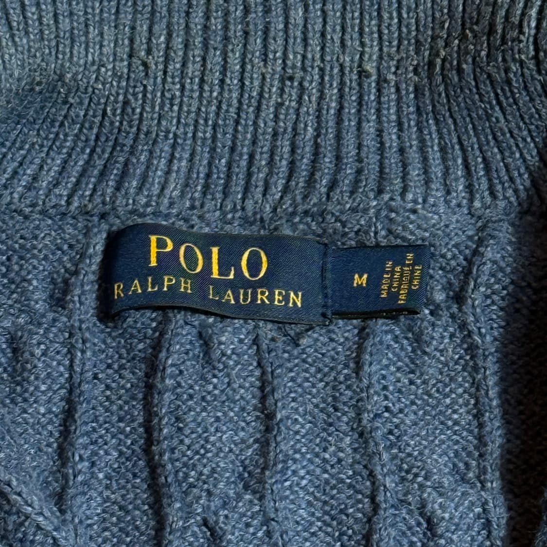폴로 랄프로렌 케이블 폴라 니트 블루 상품이미지6