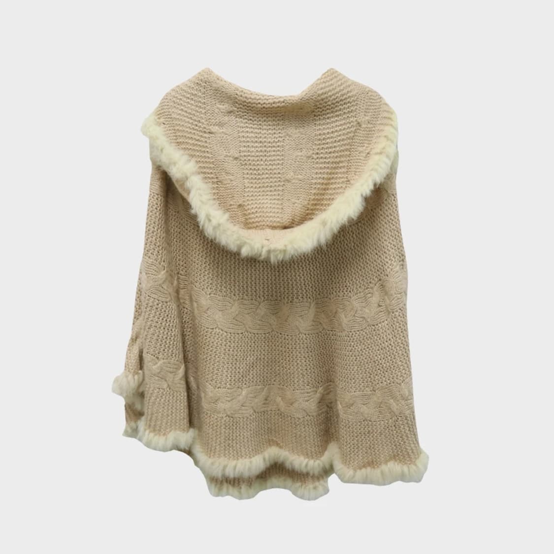 DOSCH 퍼 배색 울 니트 케이프 62693 상품이미지2