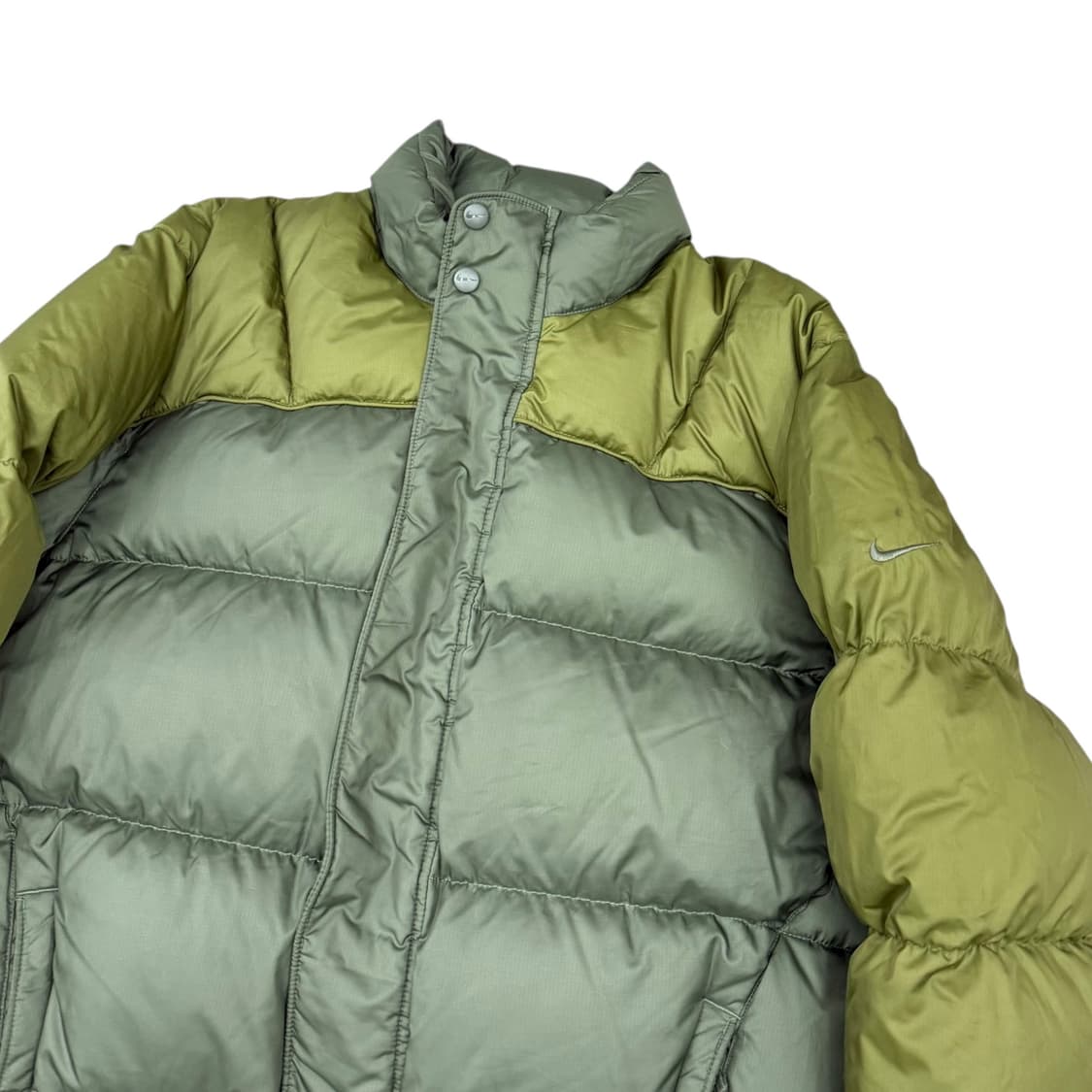 00's 나이키 올드스쿨 덕다운 카키 올리브그린 배색 숏패딩 상품이미지4