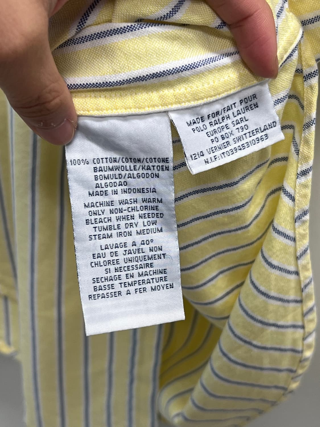 (M) 폴로 랄프로렌 클래식핏 옥스포드 스트라이프 솔리드 셔츠 상품이미지5