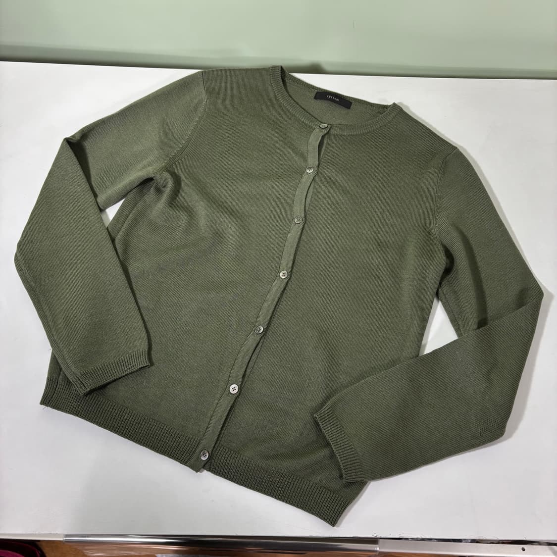 우먼S 시스템 카키 U넥 가디건 상품이미지1