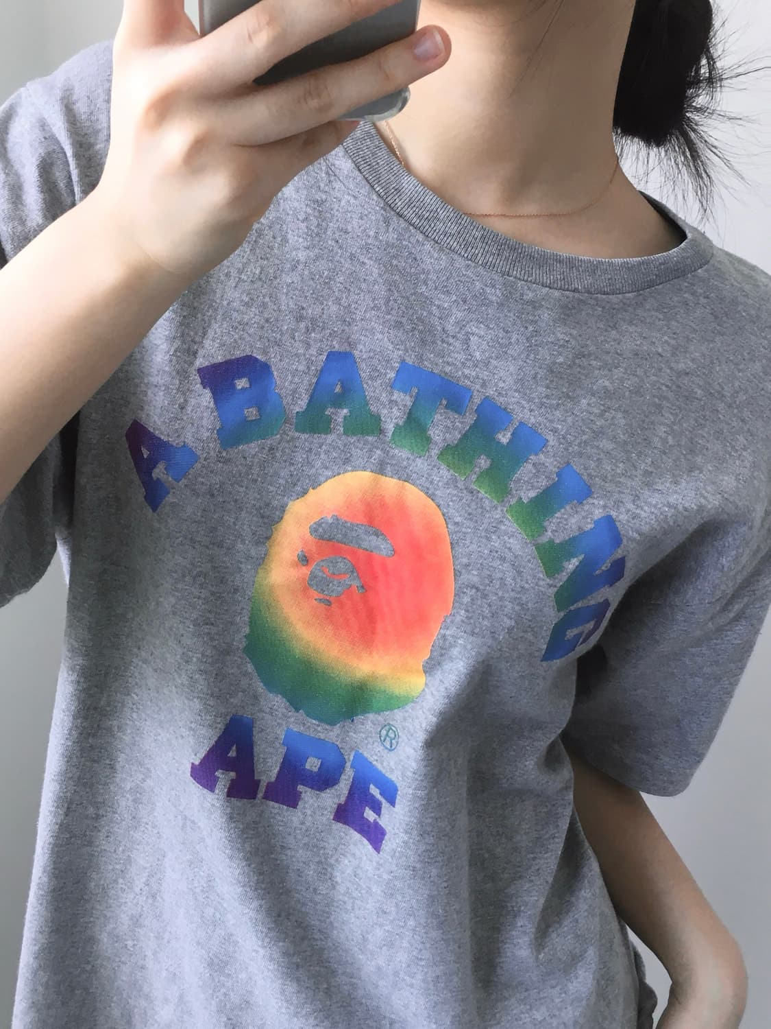 Bape 베이프 레인보우 컬리지 티셔츠  상품이미지3