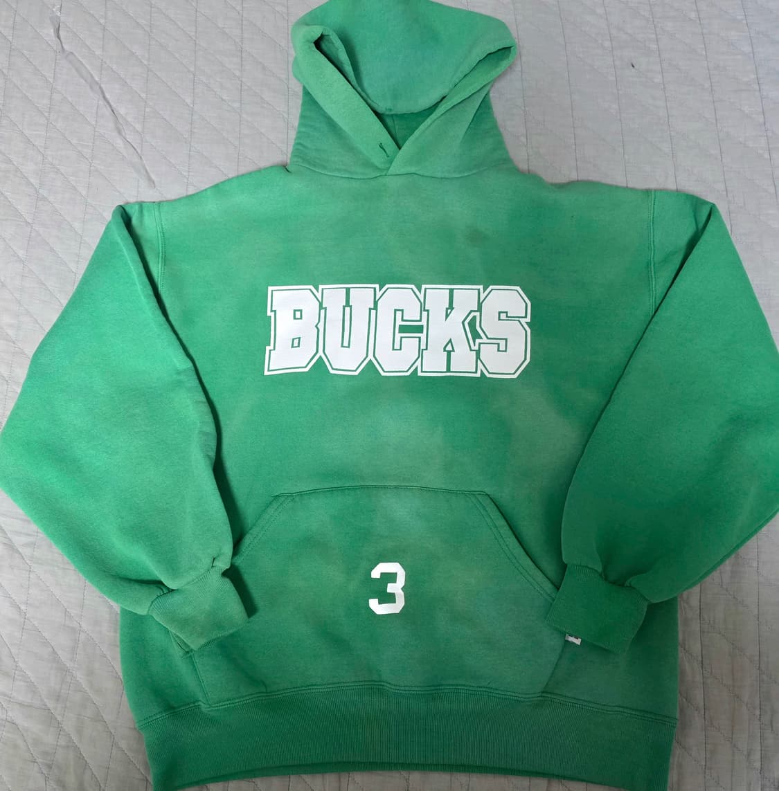 [L] 90s 빈티지 러셀 애슬레틱 라이트 그린 후드티 후디 썬페이드 상품이미지1