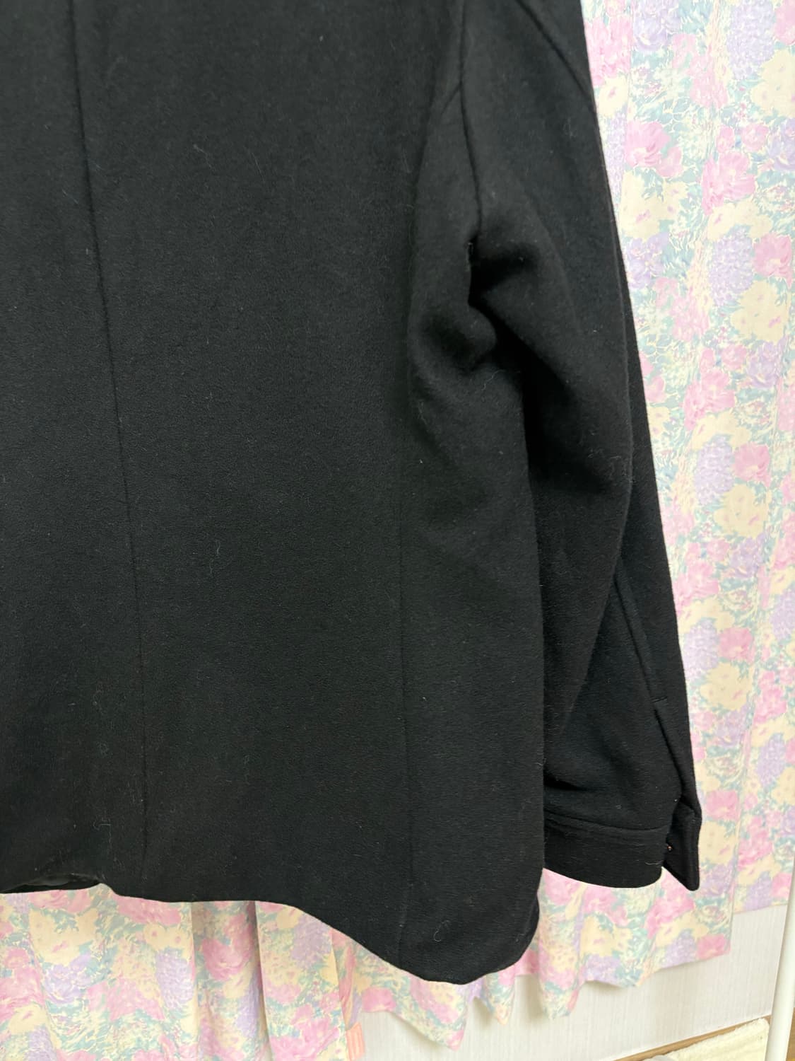 블랙 울 미디 코트 상품이미지9