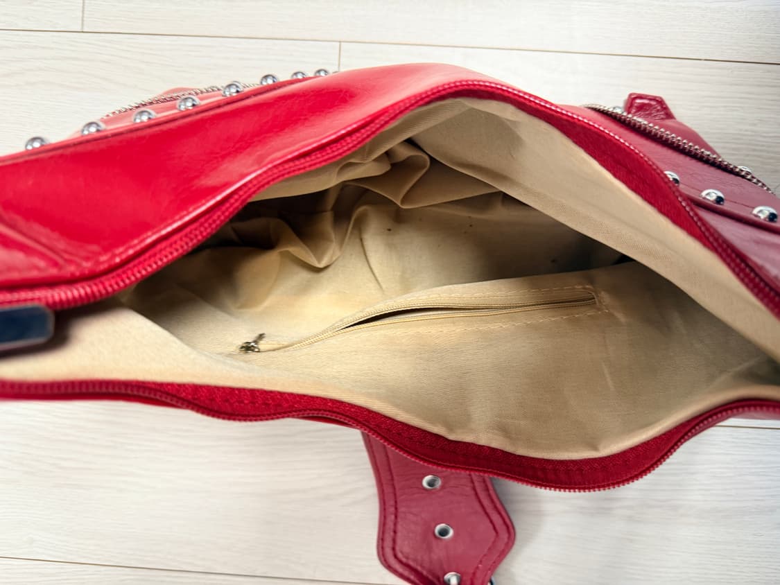 일본 시부야109 구매 레드 스터드 버클 숄더백 상품이미지3