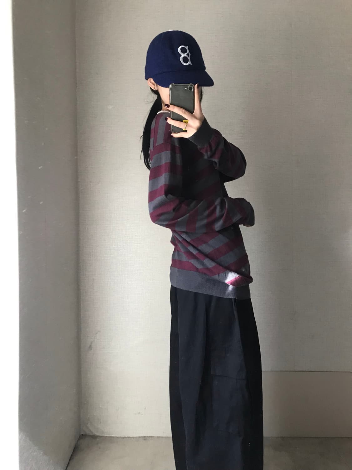 빈폴 그레이 버건디 스트라이프 니트 상품이미지3