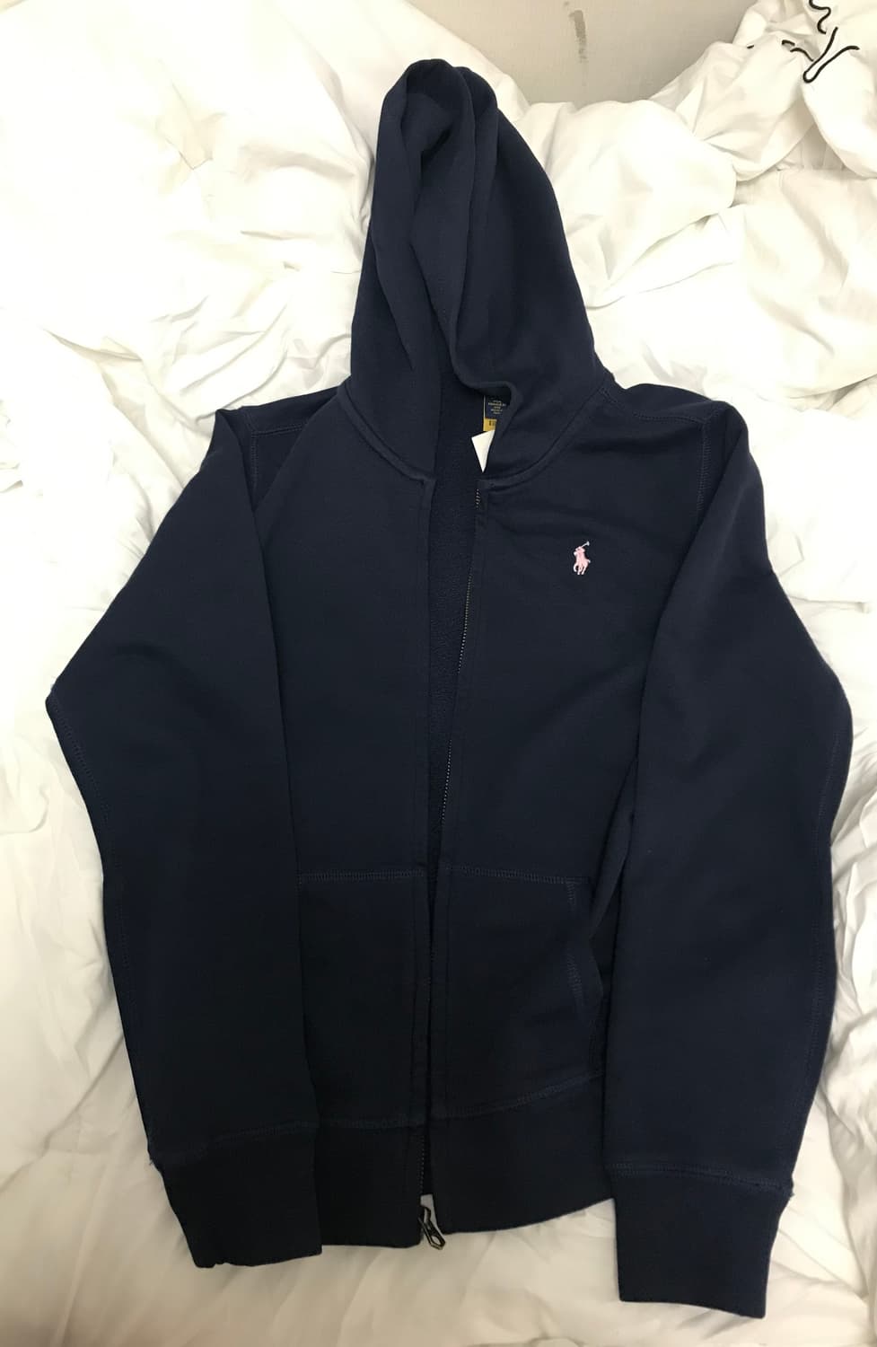 폴로 랄프로렌 걸즈 후드 집업 프렌치 테리 여성 네이비 후드티 상품이미지1