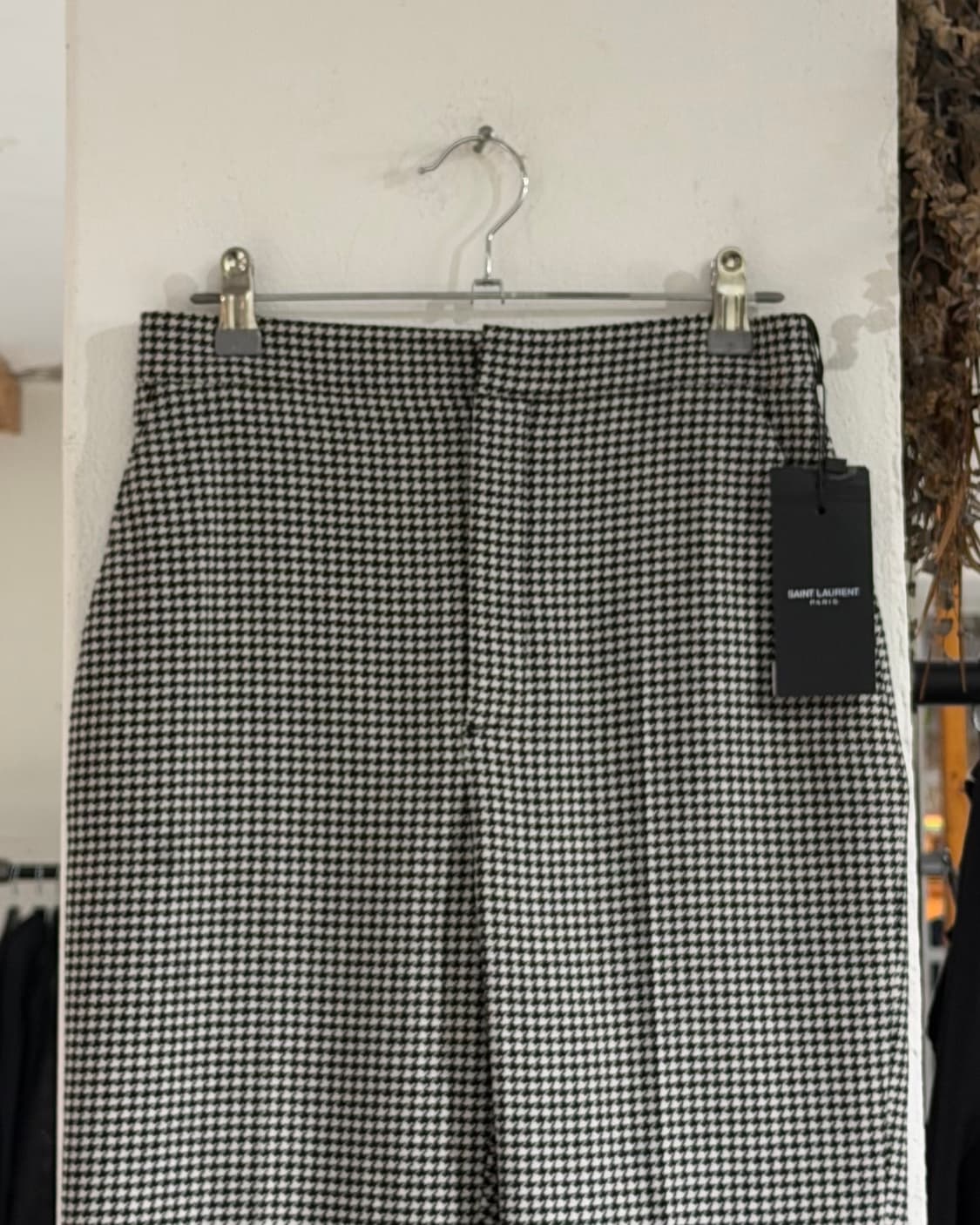 생로랑 블랙화이트 하운드투스 체크 패턴 팬츠 상품이미지2