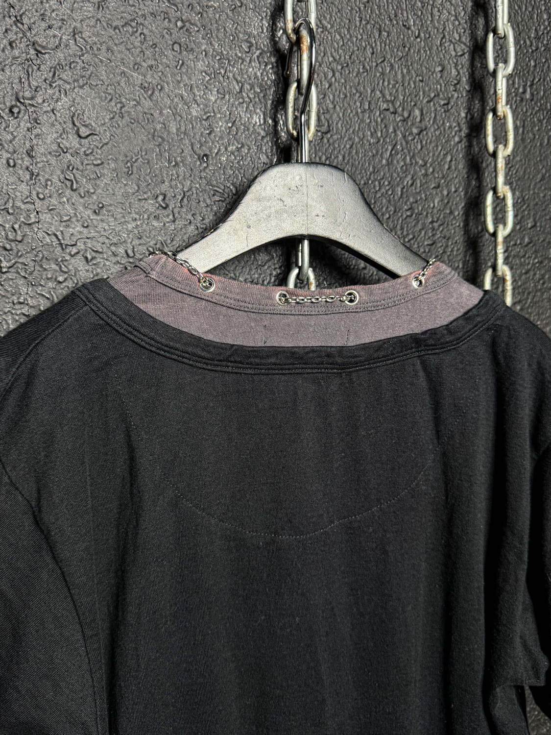 Gothic Lace-Up Chain Layered T-shirt 상품이미지7
