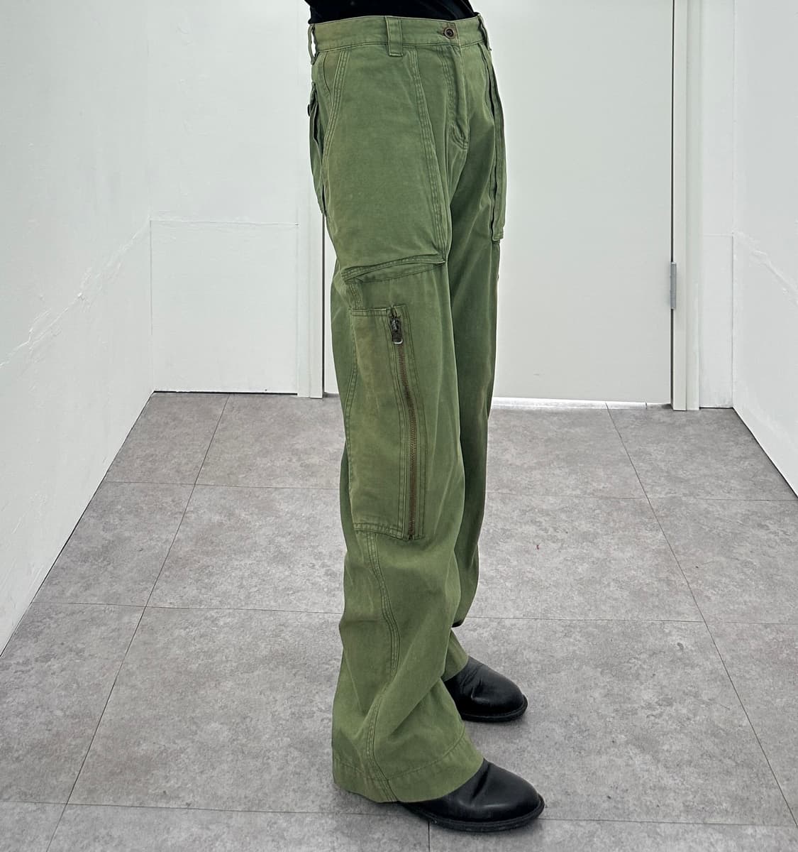 Japanese Vintage Zip Pocket Khaki Cargo  상품이미지3