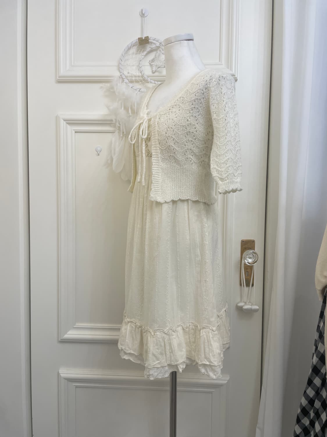 ivory bow crochet cardigan&ivoey lace em 상품이미지2
