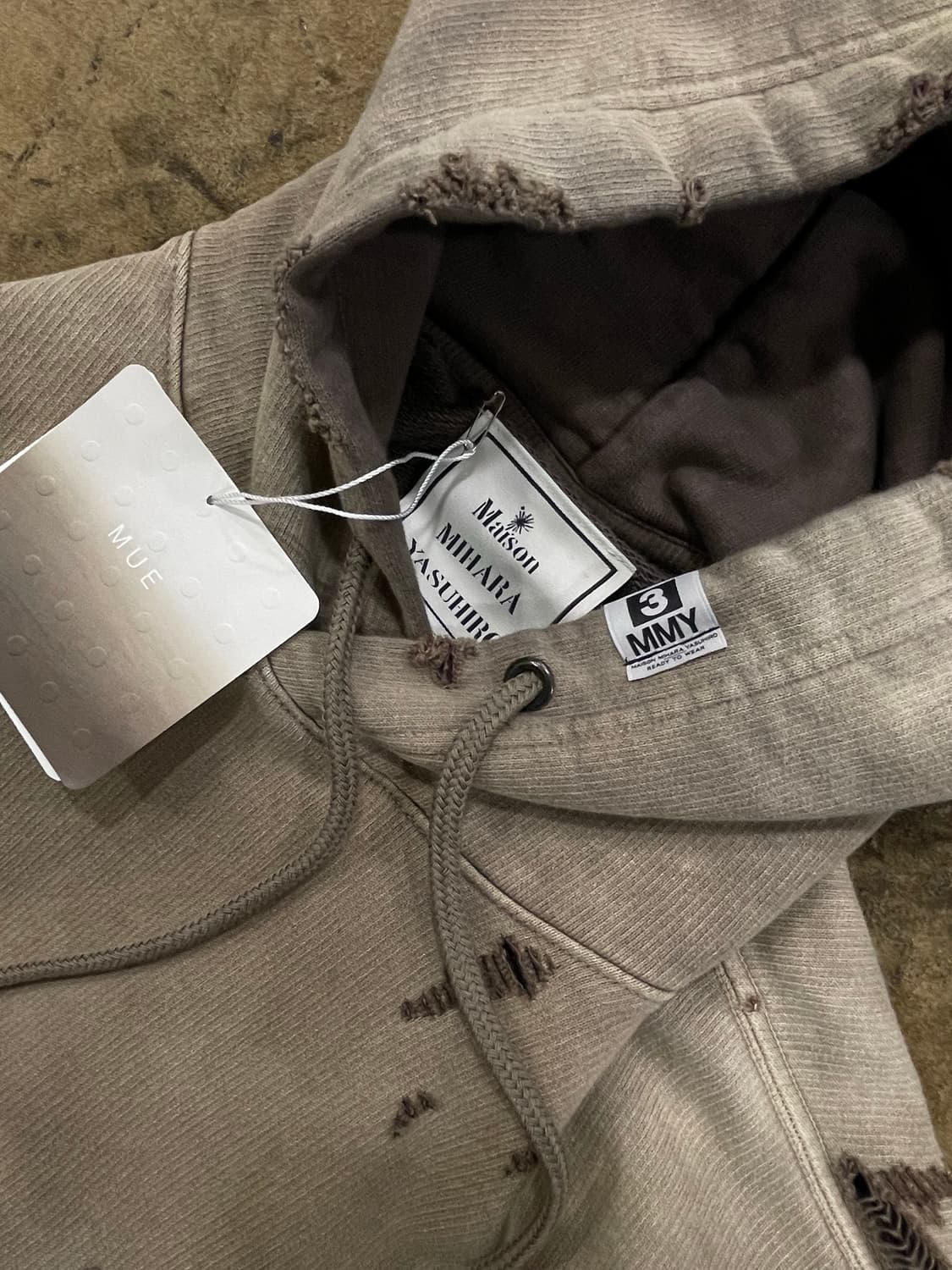 (MMY)미하라야스히로/브라운카키 데미지후드티(44) 상품이미지3