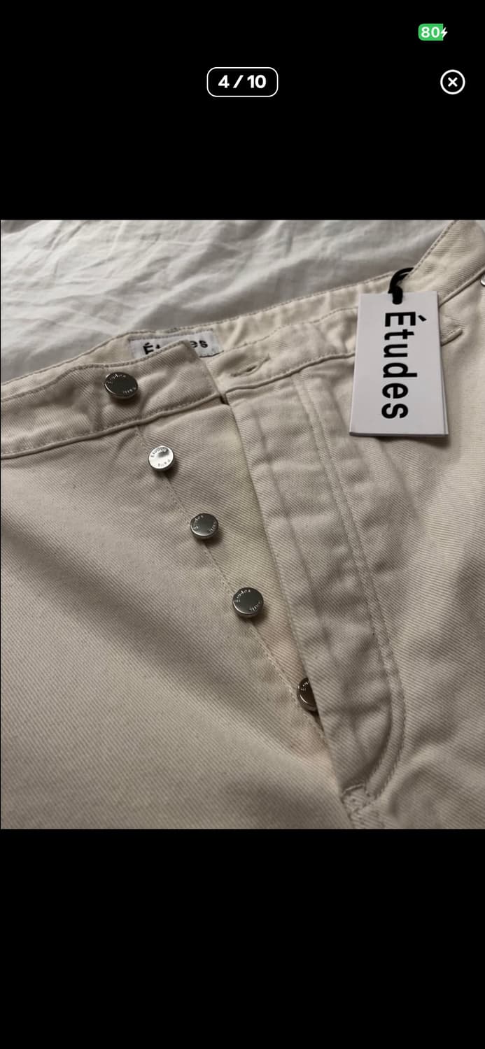 distressed denim 더블니 팬츠 화이트 48 상품이미지4