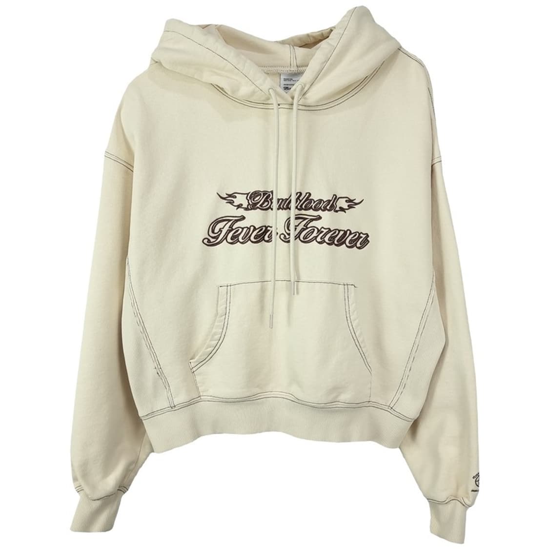 [배드블러드] 그래픽 프린팅 오버핏 헤비웨이트 후드티 크림 M19878 상품이미지2