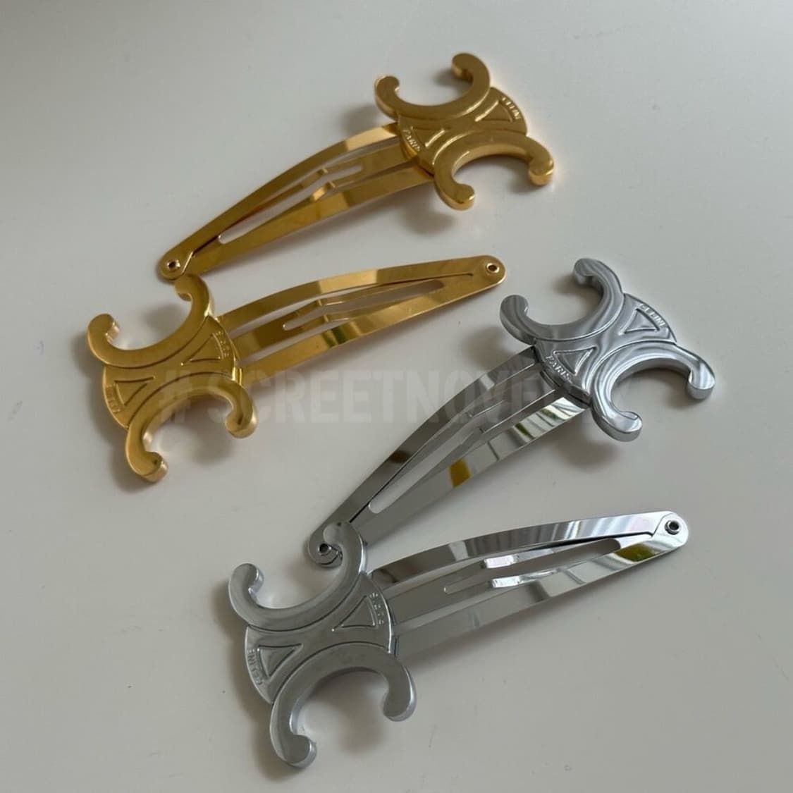 셀린느 트리옹페 헤어핀 1쌍 (2피스) 실버 상품이미지5