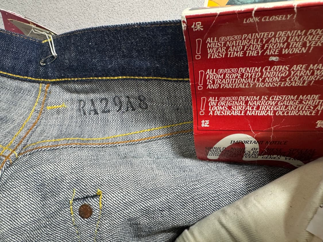 새상품 36 에비수 EVISU lot.0101 셀비지 데님 오렌지시걸로고 상품이미지6