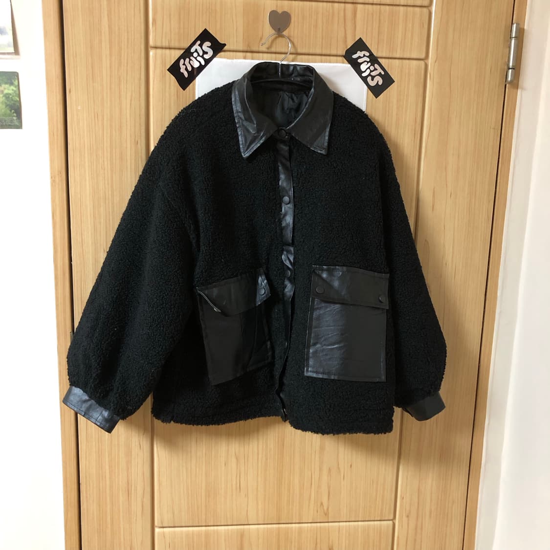 블랙 레더 뽀글이 상품이미지6