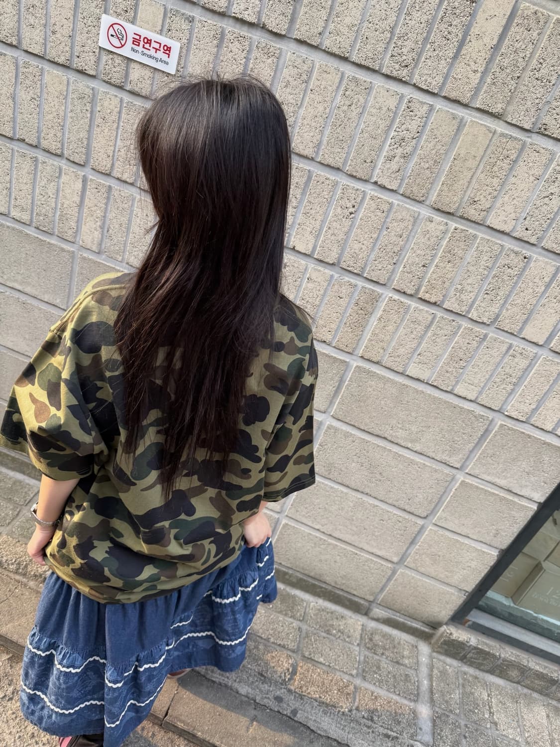 베이프 컬리지 로고 카모 오버핏 티셔츠 상품이미지9