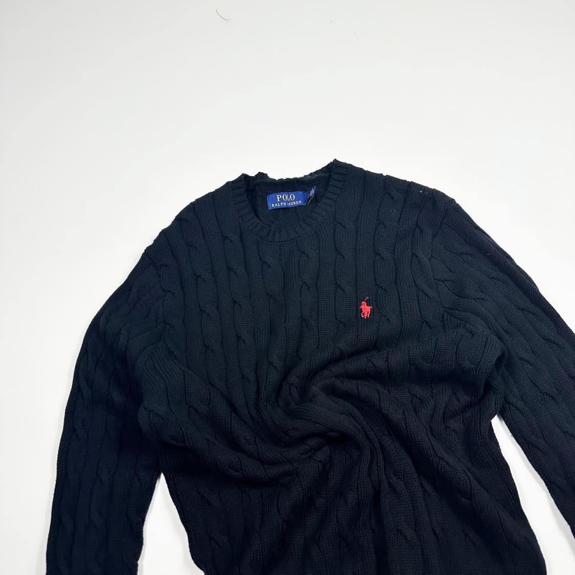 폴로 랄프로렌 꽈배기니트 블랙 S 상품이미지1