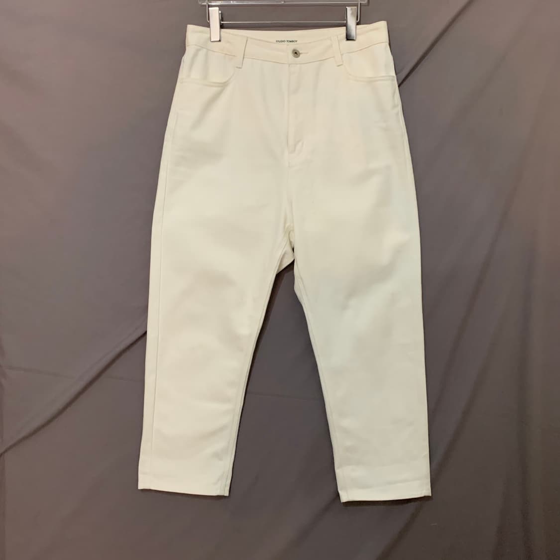 26인치 스튜디오톰보이 23 화이트 배기핏 데님 청바지 상품이미지1