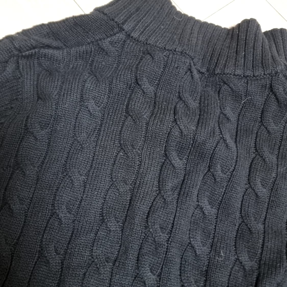 폴로 랄프로렌 블랙 케이블 니트 집업(m) 상품이미지5