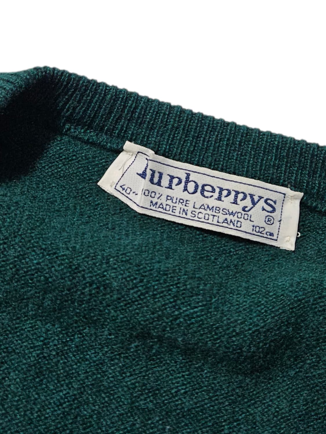 1990's 버버리 브이넥 니트 램스울 스코틀랜드 기마로고 40 상품이미지4