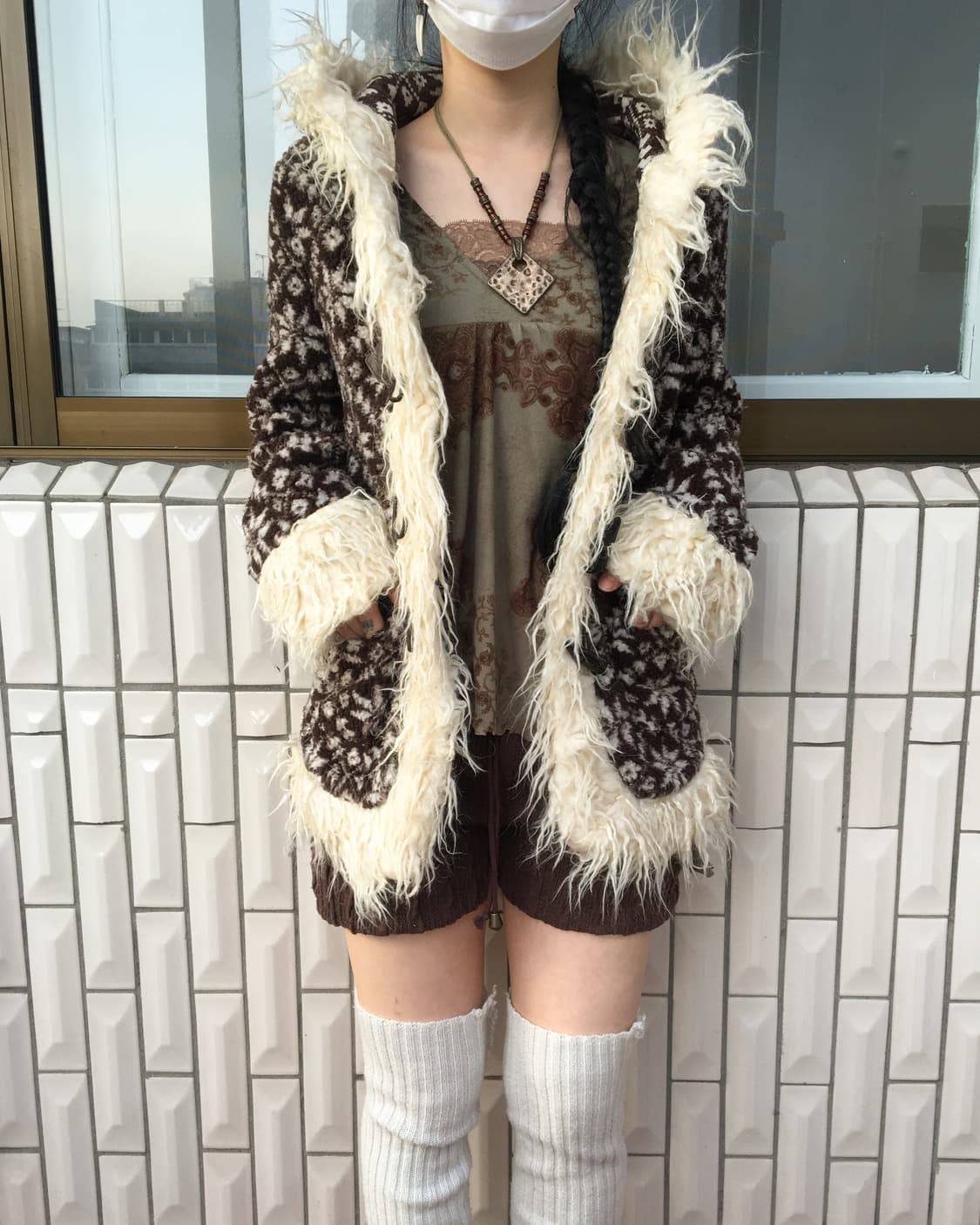 Fluffy trimming snow pattern fleece duff 상품이미지7