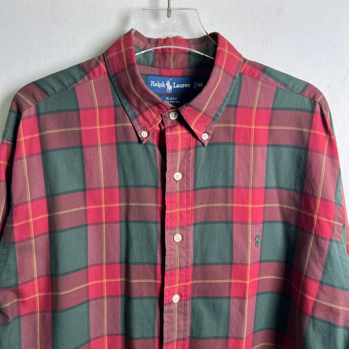 90's 폴로 랄프로렌 블레이크 코튼 타탄체크 셔츠 100 상품이미지5