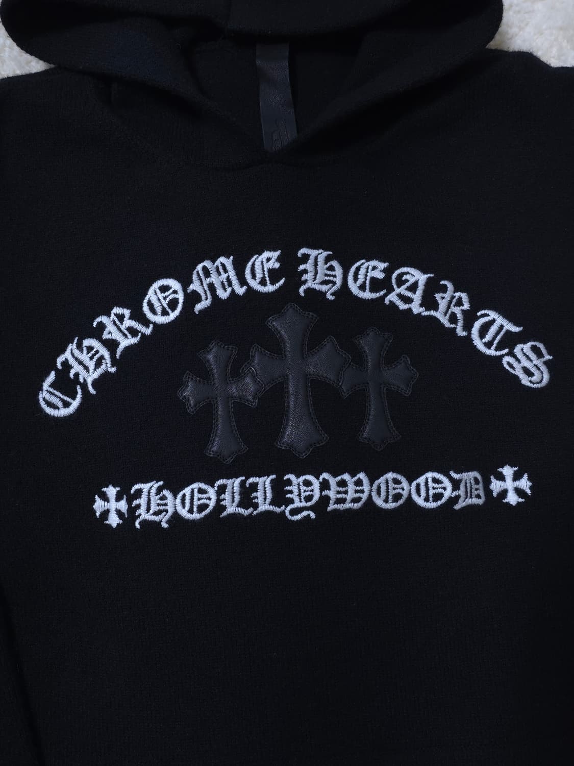 [L] 크롬하츠 세메터리 헐리우드 캐시미어 후드 블랙 상품이미지3