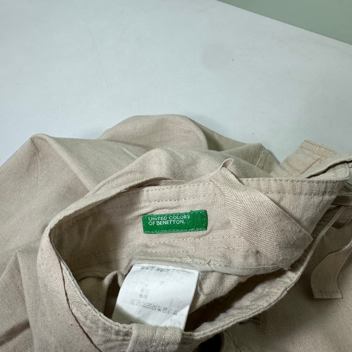우먼L 유나이티드 베네통 와이드핏 카고 7부린넨팬츠 상품이미지2