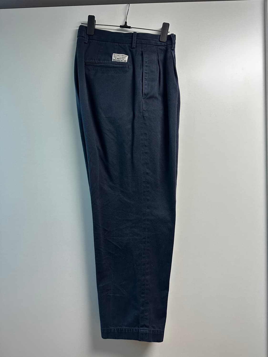 와코마리아 더블 플리츠 치노 팬츠 L 네이비 상품이미지1