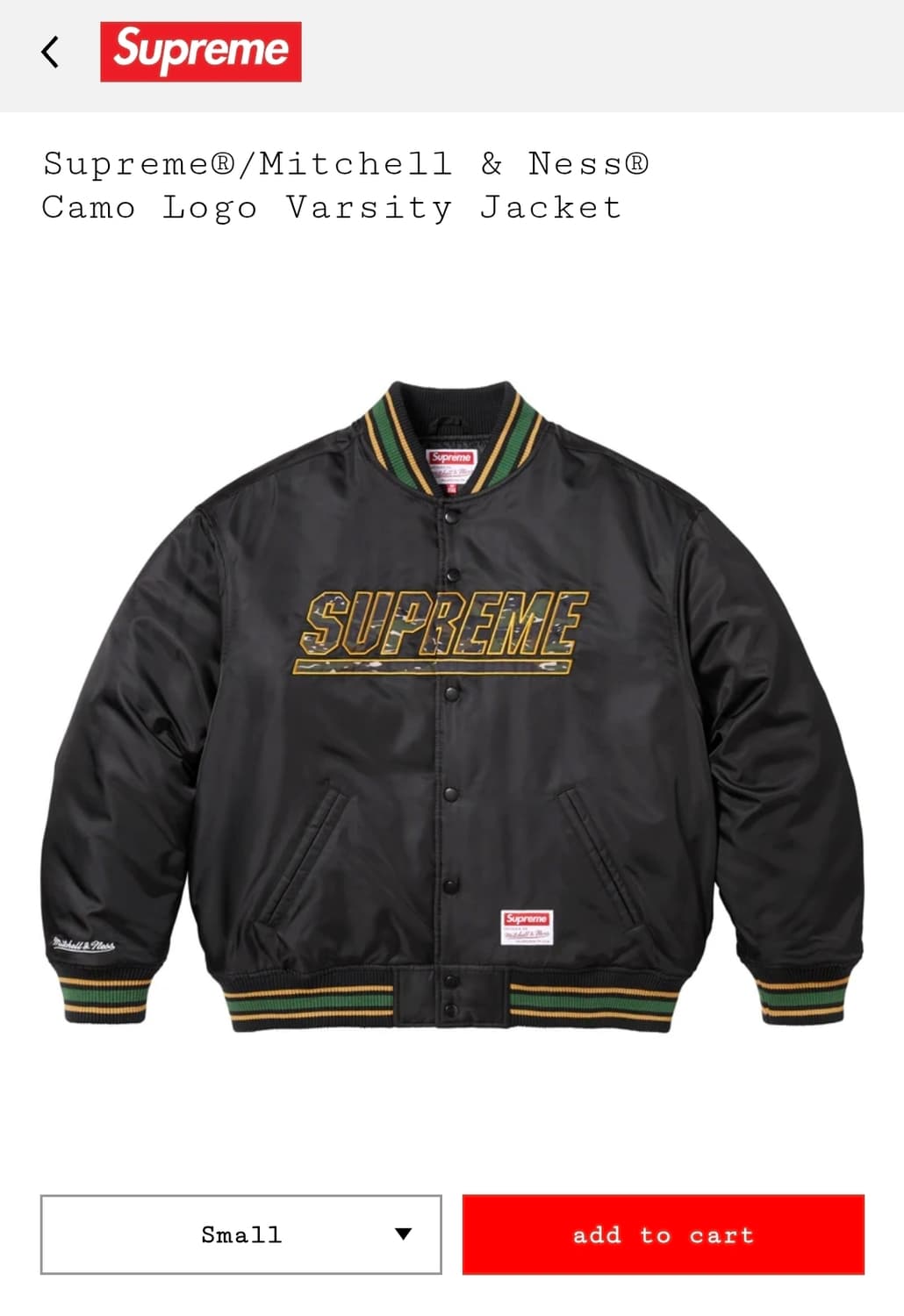 슈프림 Supreme@/Mitchell & Ness@ Camo Logo  상품이미지1