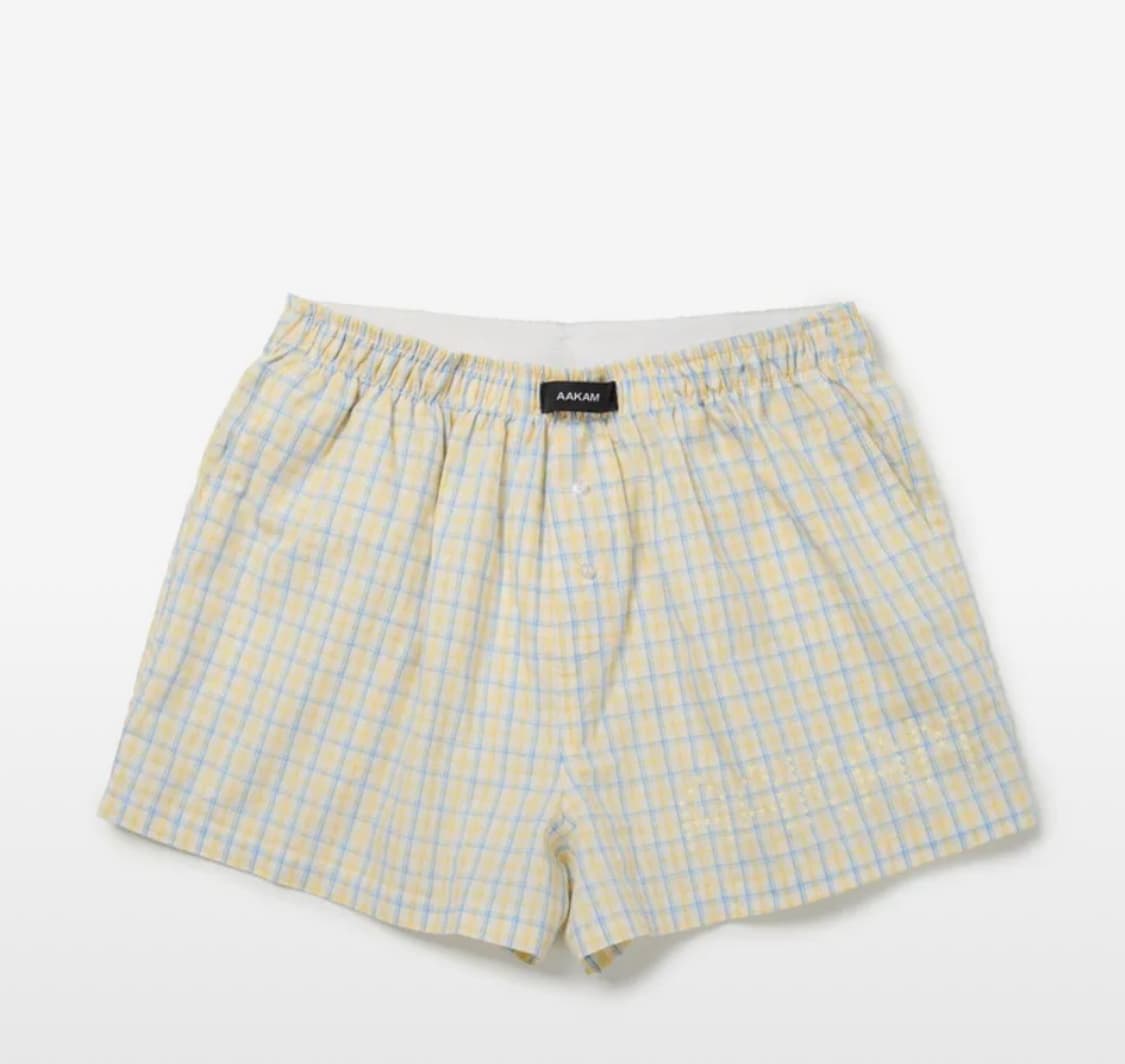 아캄 쇼츠 박서팬츠 Check Boxer Yellow 새깅팬츠 상품이미지1
